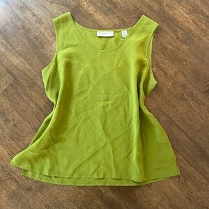 100% Silk Amanda smith pure silk Lime Green tank top blouse